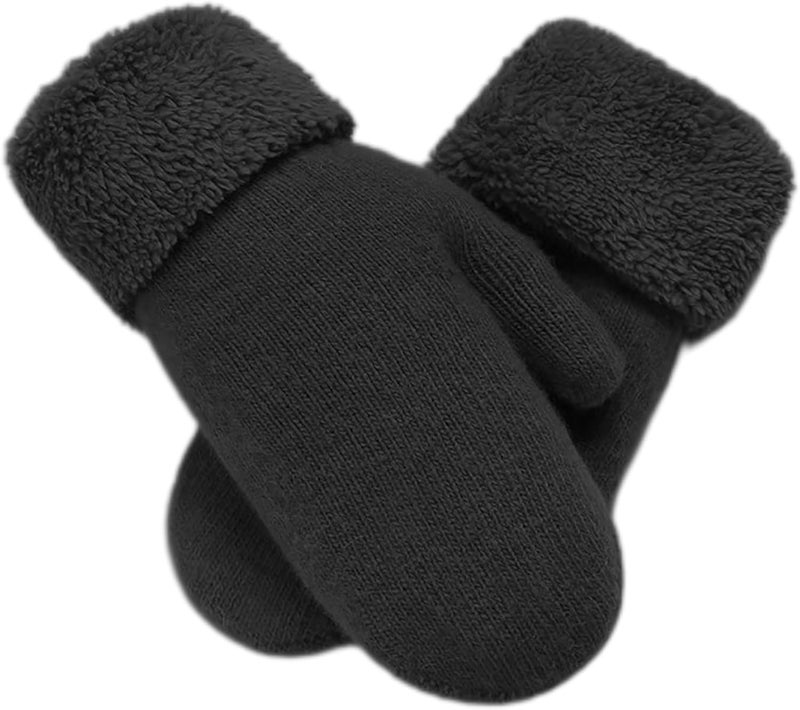 Eohak Winter Warm Mittens for Women - Knit Gloves Soft Wool Thick Fleece Lining Mittens - Image 1